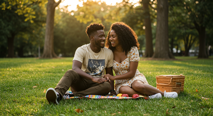 Couple enjoying time together outdoors
